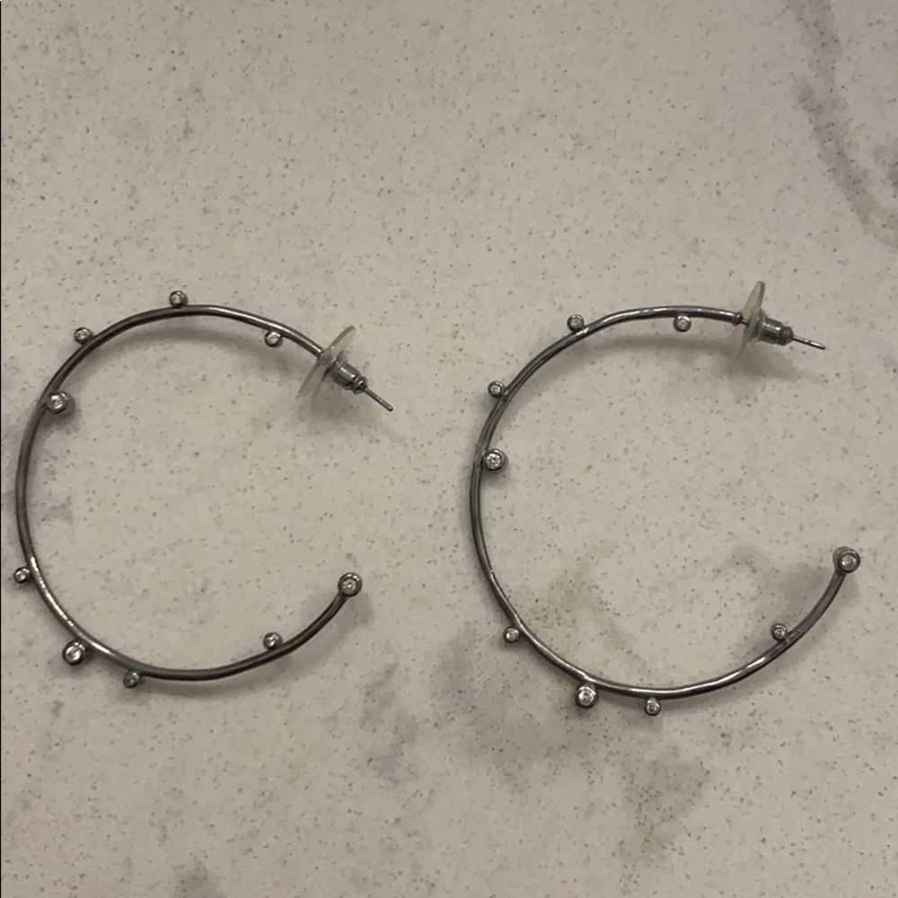 Kendra Scott Gunmetal Hoop Earrings